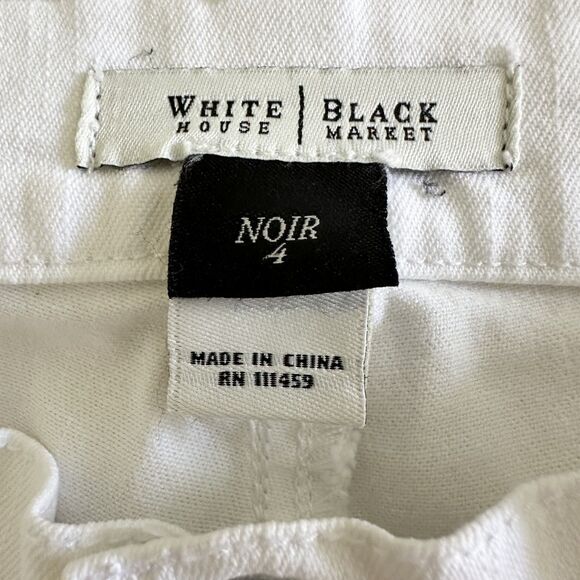 White House Black Market Capri Pants Size 2 White Cotton Spandex - Picture 11 of 14